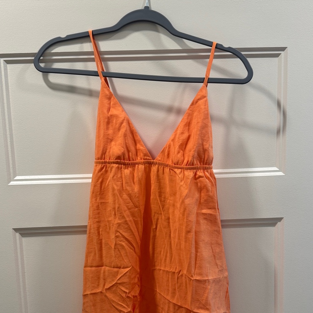 Orange Spaghetti Strap Dress